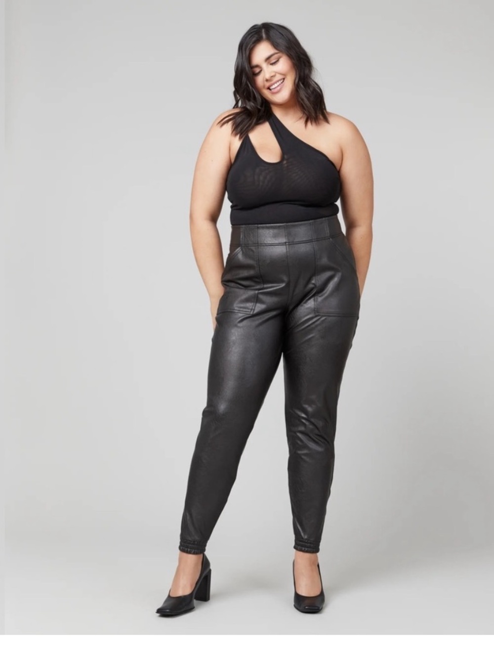 Spanx High-Waist Faux Leather joggers